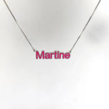 Enamel Necklace Personalized Stainless Steel Nameplate Pendant