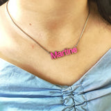 Enamel Necklace Personalized Stainless Steel Nameplate Pendant