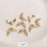 Herring Tail Pendant 14K Gold-Clad Whale Mermaid Tail DIY Jewelry