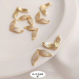 Herring Tail Pendant 14K Gold-Clad Whale Mermaid Tail DIY Jewelry