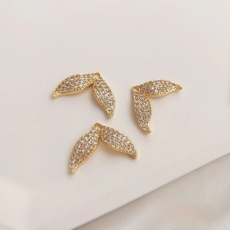 Herring Tail Pendant 14K Gold-Clad Whale Mermaid Tail DIY Jewelry