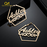Personalized Name Hoops Stainless Steel Jewelry