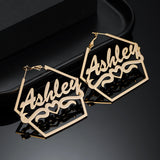 Personalized Name Hoops Stainless Steel Jewelry