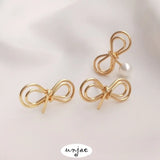 14K Gold-Clad Butterfly Pearl Pin Earrings DIY Jewelry