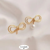 14K Gold-Clad Butterfly Pearl Pin Earrings DIY Jewelry