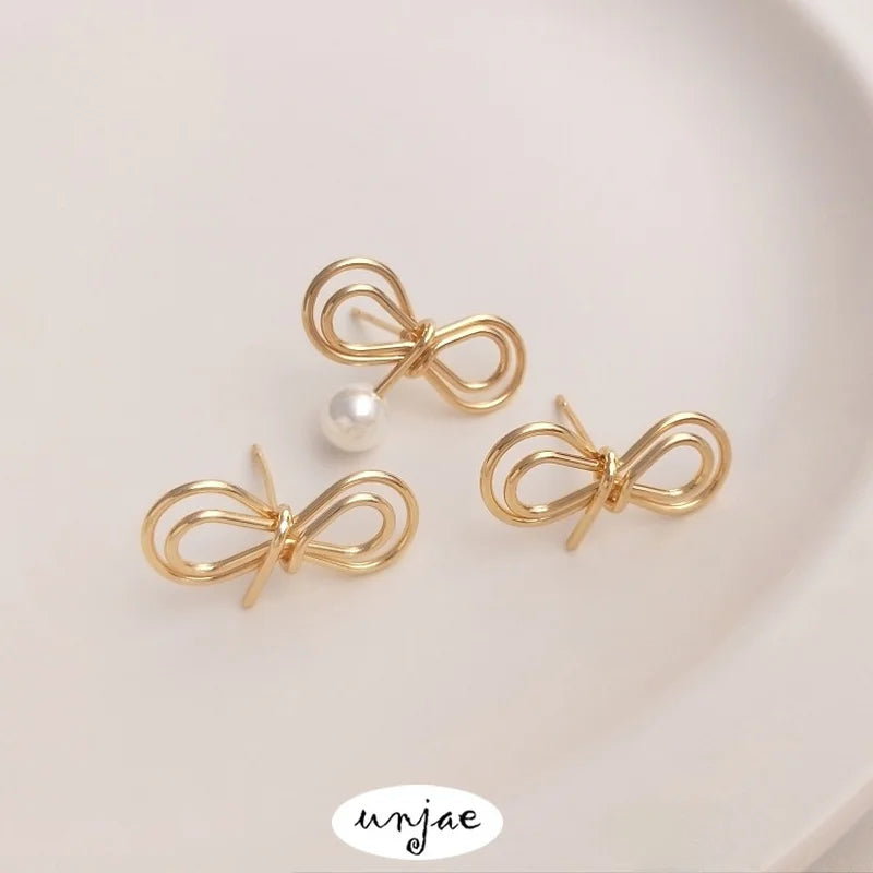 14K Gold-Clad Butterfly Pearl Pin Earrings DIY Jewelry