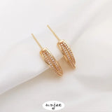 Micro Zircon C-Ring Earrings 14K S925 Silver Needle Feminine Earrings