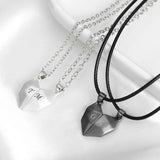 Magnet Chain Couple Necklace Stitching Attracting Creative Pendant
