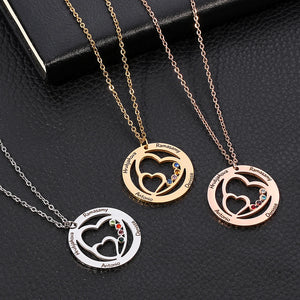Personalized Heart Necklace with Birthstone Crystal