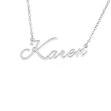 Personalized Silver Stainless Steel Couple Nameplate Initial Necklaces