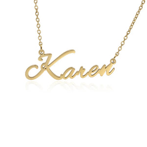 Personalized Silver Stainless Steel Couple Nameplate Initial Necklaces