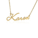Personalized Silver Stainless Steel Couple Nameplate Initial Necklaces