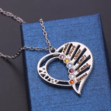 Heart Pendant Necklace with 6 Engraved Names