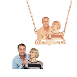 Custom Couple Portrait Necklace Stainless Steel Pendant