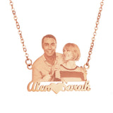 Custom Couple Portrait Necklace Stainless Steel Pendant