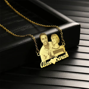 Custom Couple Portrait Necklace Stainless Steel Pendant