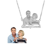 Custom Couple Portrait Necklace Stainless Steel Pendant