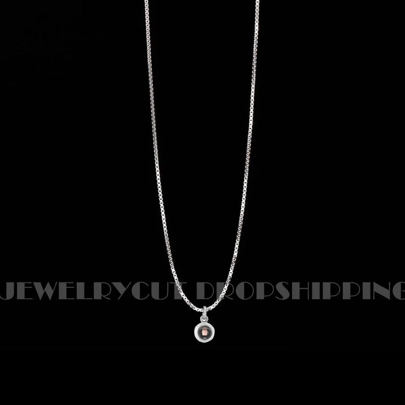 Circle Men's Necklace Personalized Photo Pendant Extended Necklace