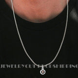 Circle Men's Necklace Personalized Photo Pendant Extended Necklace