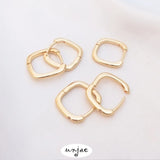 14K Inlaid Zirconium Square Ring Earrings & Ear Ornaments