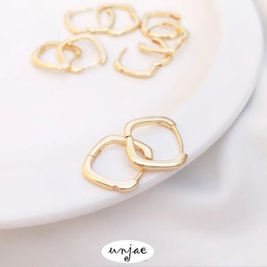 14K Inlaid Zirconium Square Ring Earrings & Ear Ornaments
