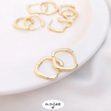 14K Inlaid Zirconium Square Ring Earrings & Ear Ornaments