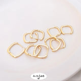 14K Inlaid Zirconium Square Ring Earrings & Ear Ornaments