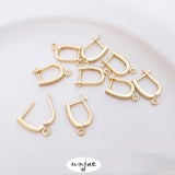 14K Zircon Inlaid Retaining Earring Accessories DIY Jewelry Material