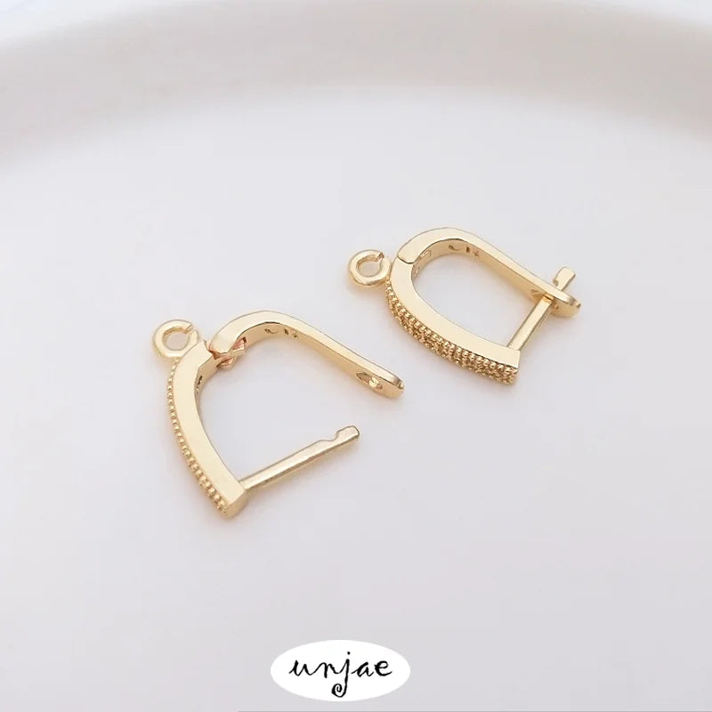14K Zircon Inlaid Retaining Earring Accessories DIY Jewelry Material