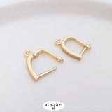 14K Zircon Inlaid Retaining Earring Accessories DIY Jewelry Material