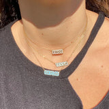 Custom Enamel Bubble Name Necklace Stainless Steel