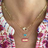 Custom Enamel Bubble Name Necklace Stainless Steel