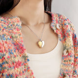 Heart Locket Pendant Necklace - Gift for Wife Daughter Mother