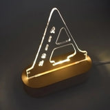 Customized Alphabet Letter LED Night Light Wooden Base Bedroom Decor