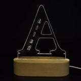 Customized Alphabet Letter LED Night Light Wooden Base Bedroom Decor