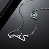 Arabic Name Diamond Necklace Evil Eye Chain Personalized Pendant