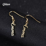 Custom Name Earrings Personalized Nameplate Stud Dangle Earring For Women