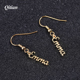 Custom Name Earrings Personalized Nameplate Stud Dangle Earring For Women