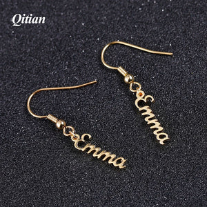 Custom Name Earrings Personalized Nameplate Stud Dangle Earring For Women