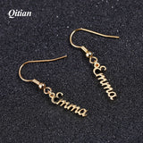 Custom Name Earrings Personalized Nameplate Stud Dangle Earring For Women