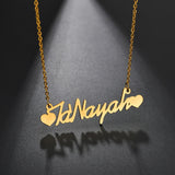 Custom Name Necklace Stainless Steel Charm Heart Love Letter Necklace