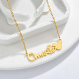 Custom Name Necklace Stainless Steel Charm Heart Love Letter Necklace