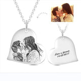 Customed Love Peach Heart Pendant Necklace For Women Men