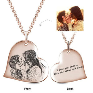 Customed Love Peach Heart Pendant Necklace For Women Men
