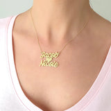 Custom Couple Name Necklace Stainless Steel Heart Nameplate Pendant