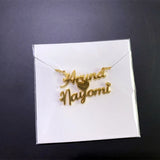 Custom Couple Name Necklace Stainless Steel Heart Nameplate Pendant