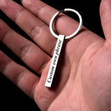 Personalized 3D Vertical Bar Keychain, Engraved Name, Birthday Gift