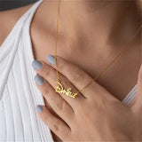 Custom Silver Rose Font Name Necklace for Women