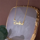 Custom Silver Rose Font Name Necklace for Women