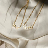 Custom Minimalist Name Necklace with Chain in Silver Rose